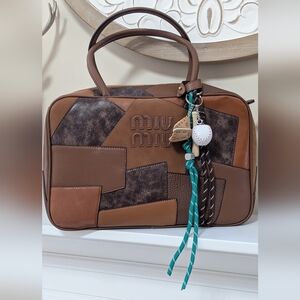 Designer Beau Patchwork Leather Bag – Brown